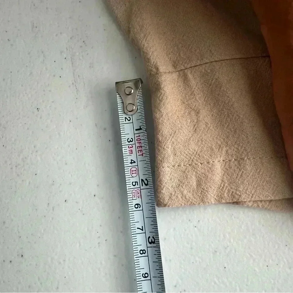 Emery Rose Neutral Color Romper Sides Pockets  Patch Pocket Back V-Neckline 2XL‎ - Picture 12 of 13